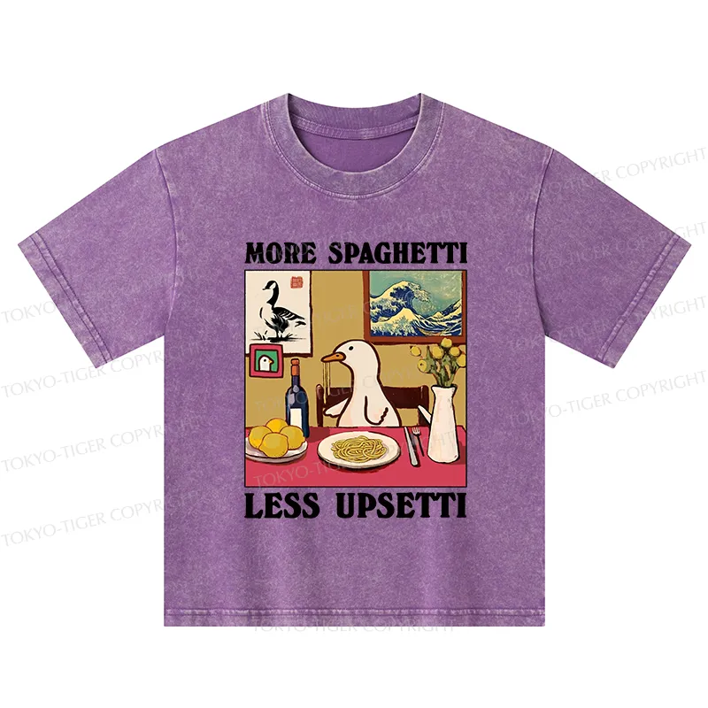 Tokyo-Tiger More Spaghetti Less Upsetti Goose Kids Washed T-Shirt