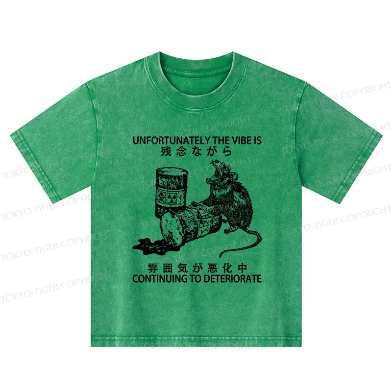 Tokyo-Tiger The Vibe Is Continuing To Deteriorate Kids Washed T-Shirt