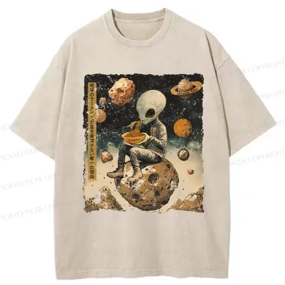 Tokyo-Tiger Ramen Delivery To An Alien Planet Washed T-Shirt