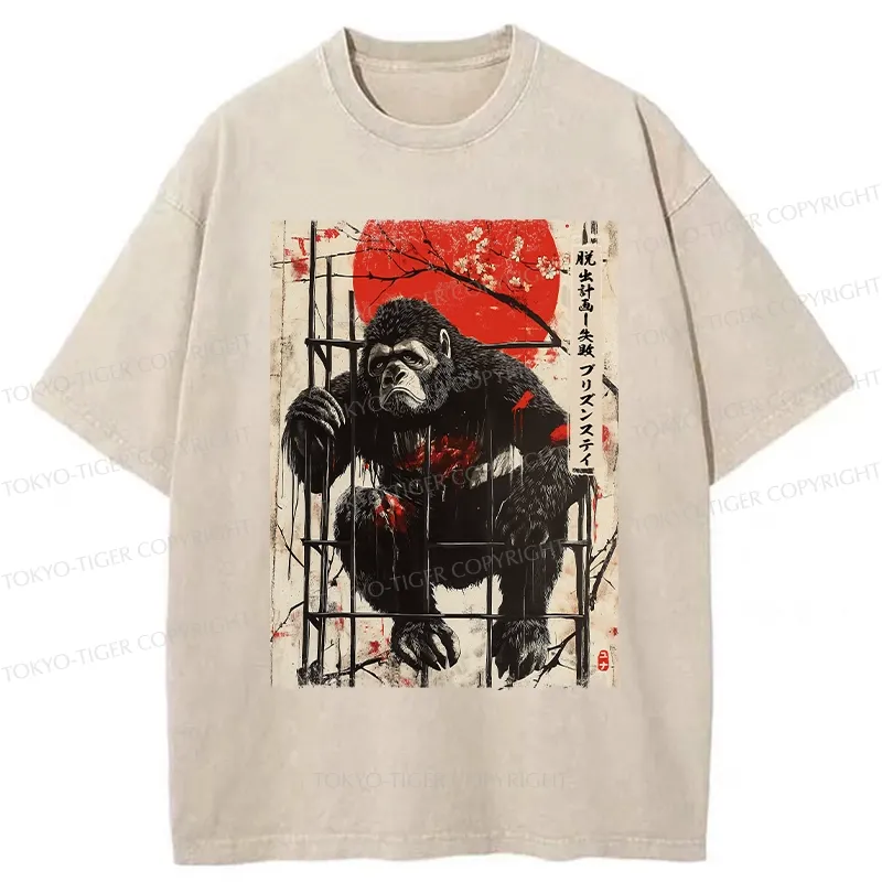 Tokyo-Tiger Bigfoot Failed To Escape Washed T-Shirt