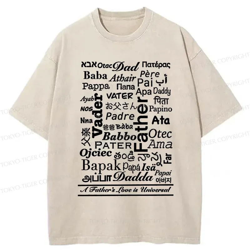Tokyo-Tiger World's Name For Father Washed T-Shirt