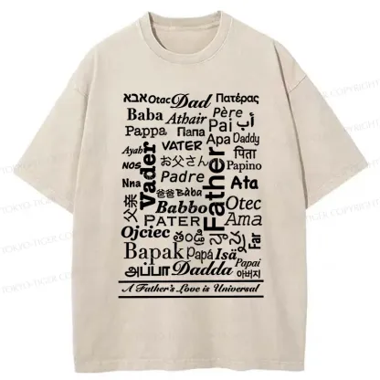 Tokyo-Tiger World's Name For Father Washed T-Shirt