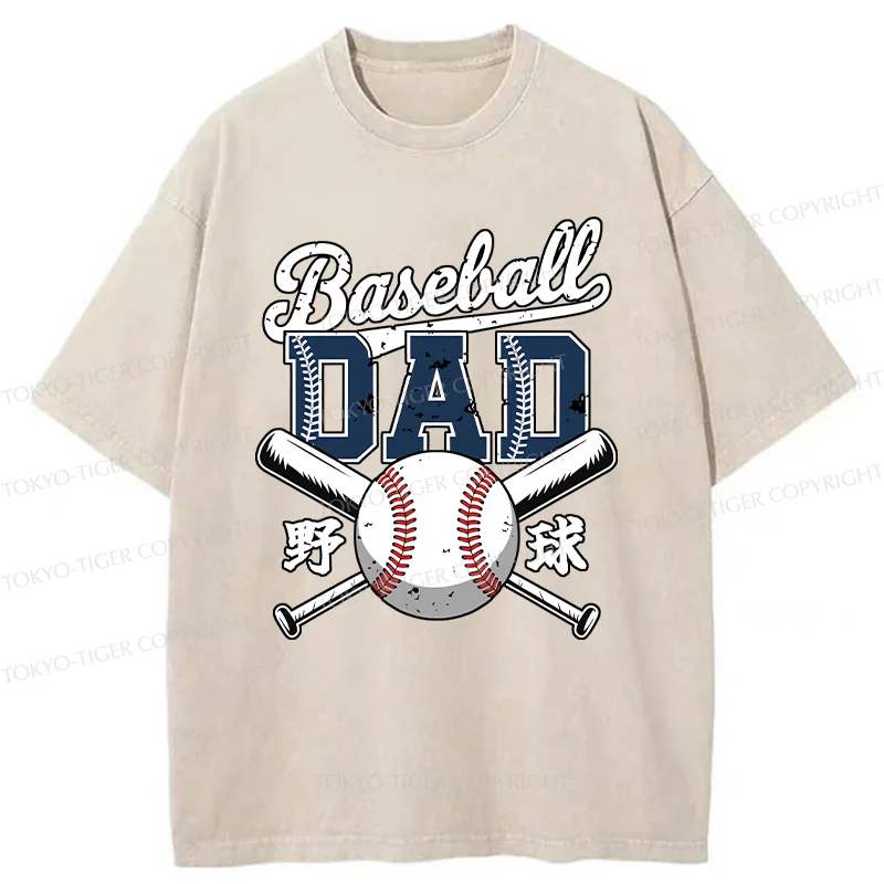 Tokyo-Tiger Baseball Father Washed T-Shirt