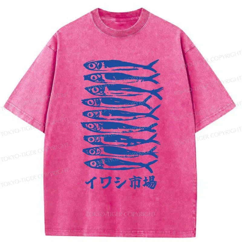 Tokyo-Tiger Sardine Market Washed T-Shirt