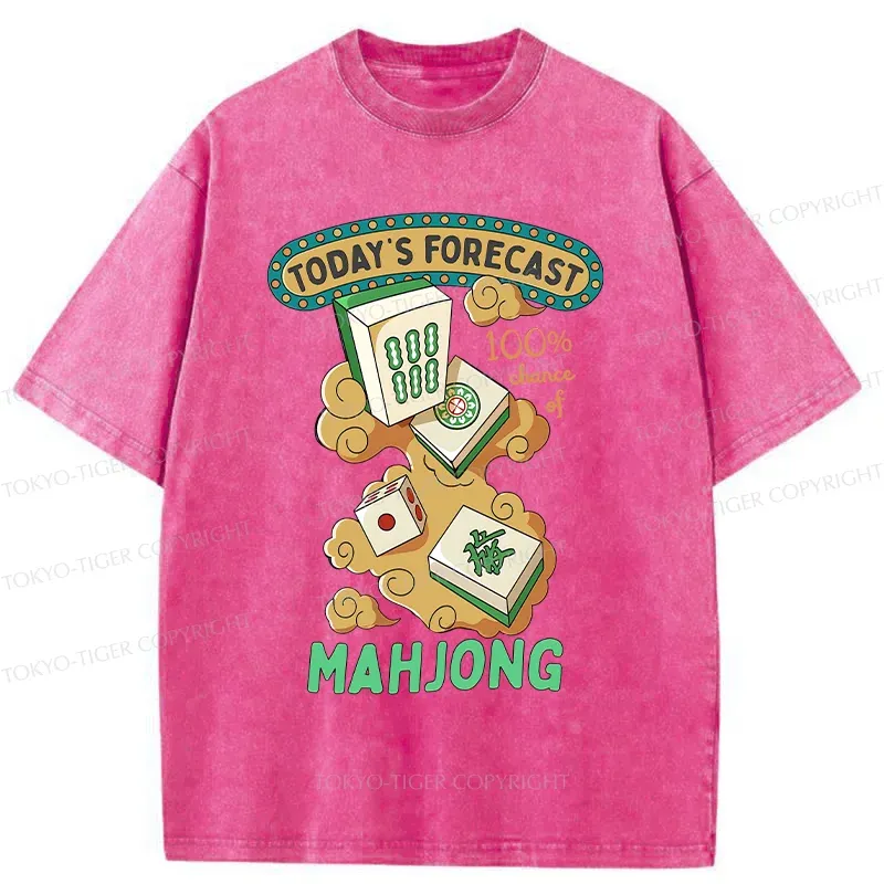 Tokyo-Tiger Fun Mahjong Washed T-Shirt