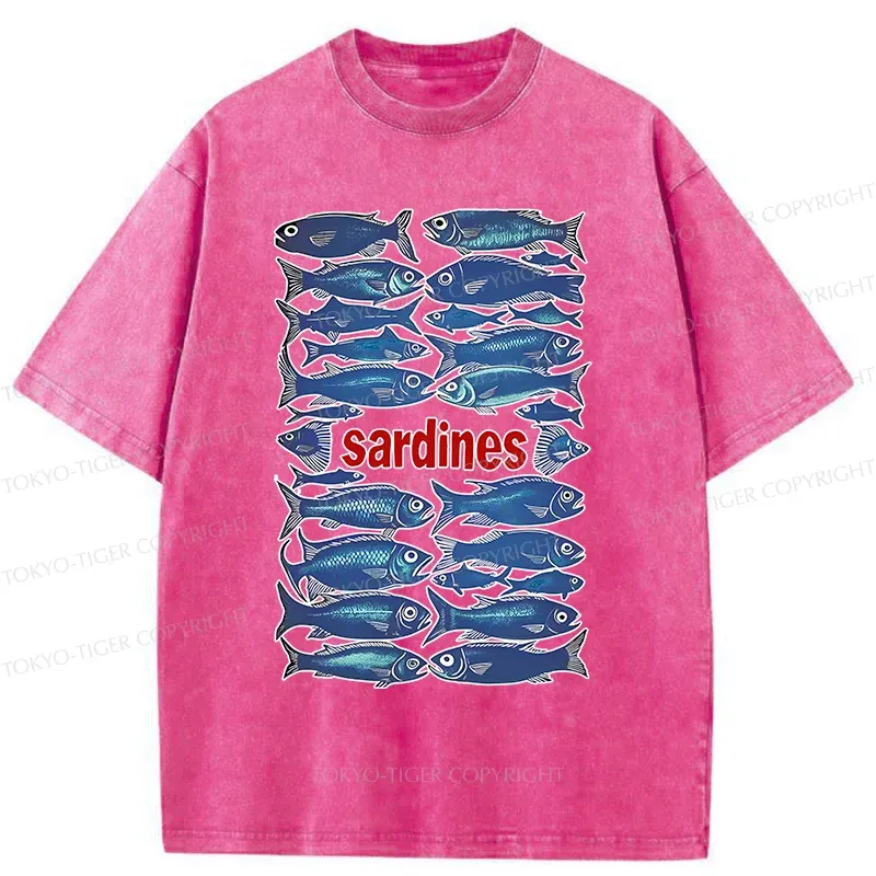 Tokyo-Tiger Japan Sardines Washed T-Shirt