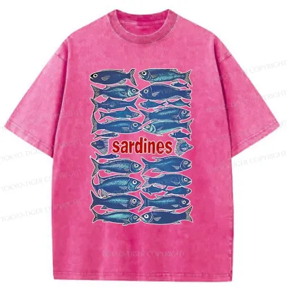 Tokyo-Tiger Japan Sardines Washed T-Shirt
