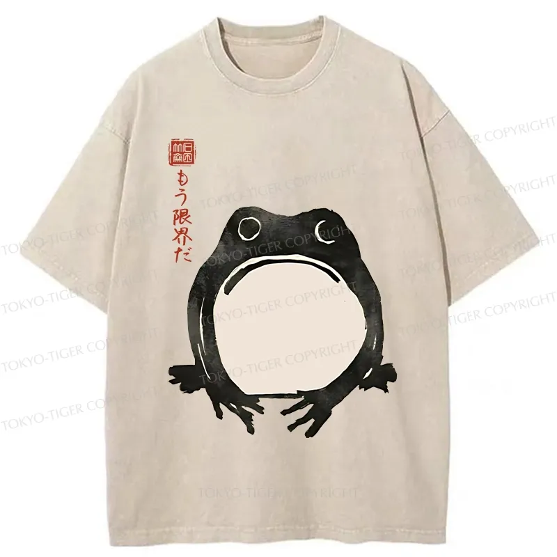 Tokyo-Tiger Retro Frog Japan Washed T-Shirt