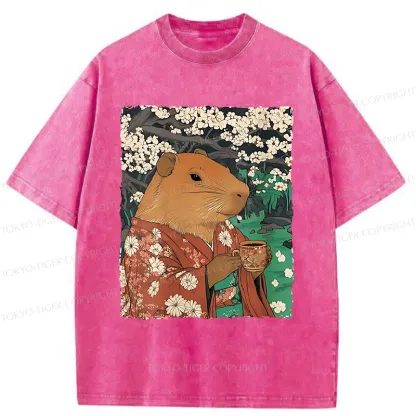 Tokyo-Tiger Japanese Capybara Washed T-Shirt