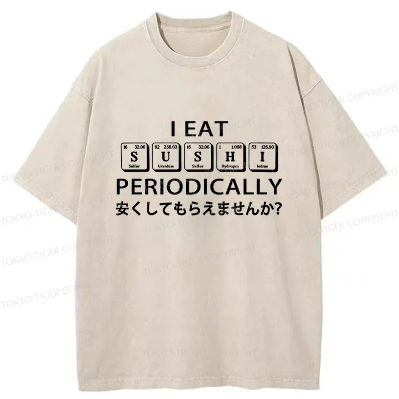 Tokyo-Tiger Regular Sushi Discounts Washed T-Shirt