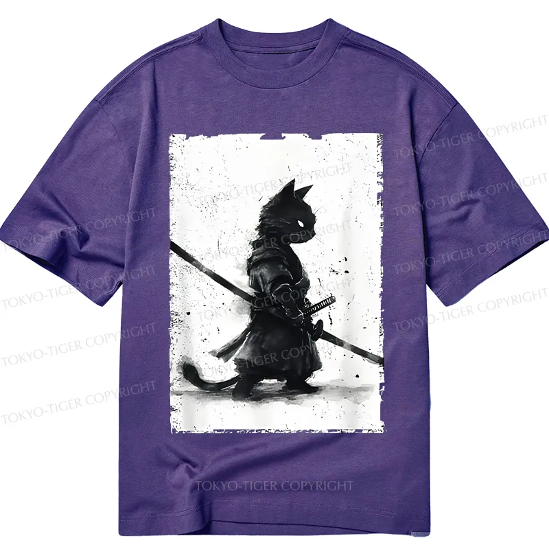 Tokyo-Tiger Retro Cat Samurai Japanese Classic T-Shirt