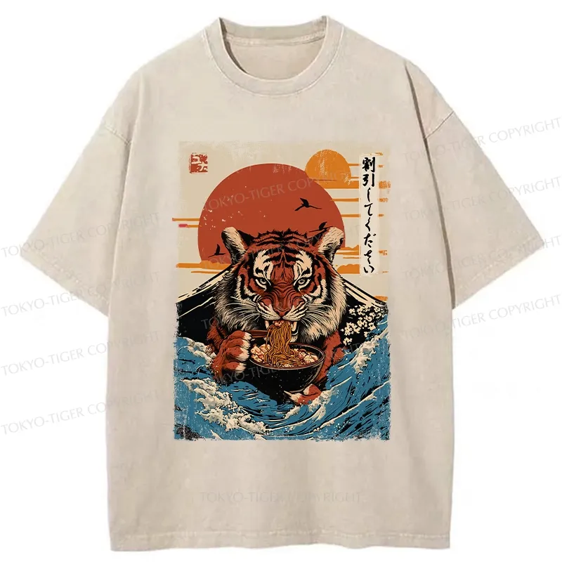 Tokyo-Tiger Tiger Obsessed With Ramen Washed T-Shirt
