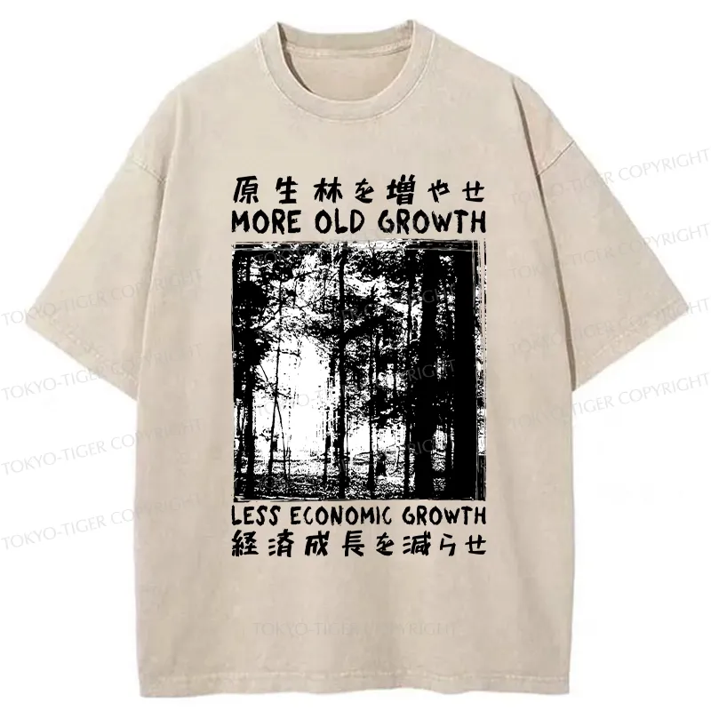 Tokyo-Tiger More Old Growth Less Economic Growth Washed T-Shirt