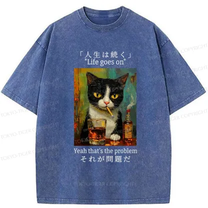 Tokyo-Tiger Life Goes On Washed T-Shirt