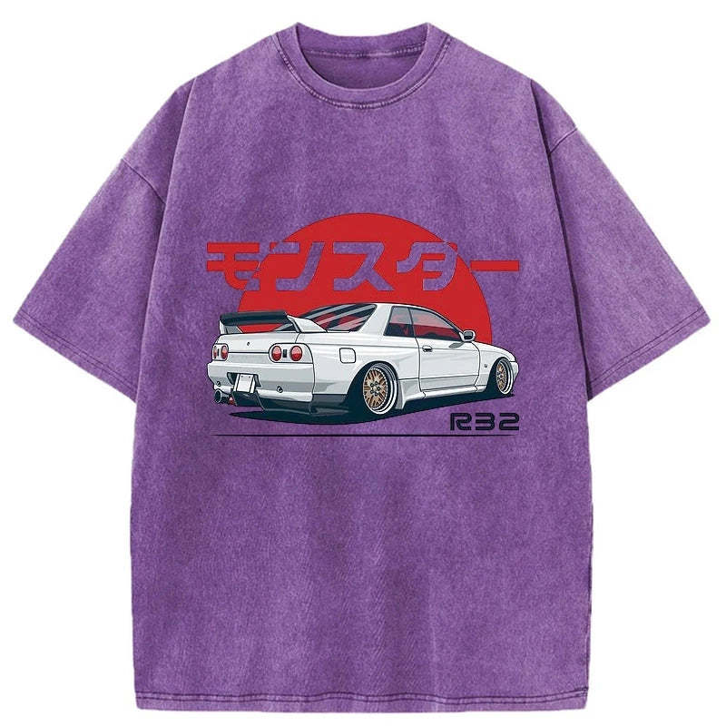 Tokyo-Tiger Monster. Skyline R32 GTR Washed T-Shirt