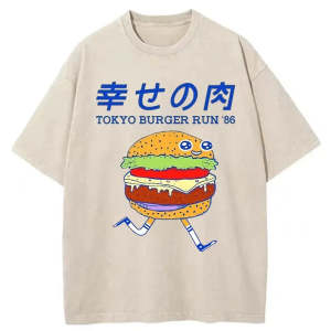 Image of Tokyo-Tiger Tokyo Burger Run Japanese Washed T-Shirt