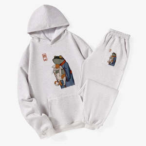 Image of Tokyo-Tiger The Frog Holds The Cat Fleece Lined Hoodie Set