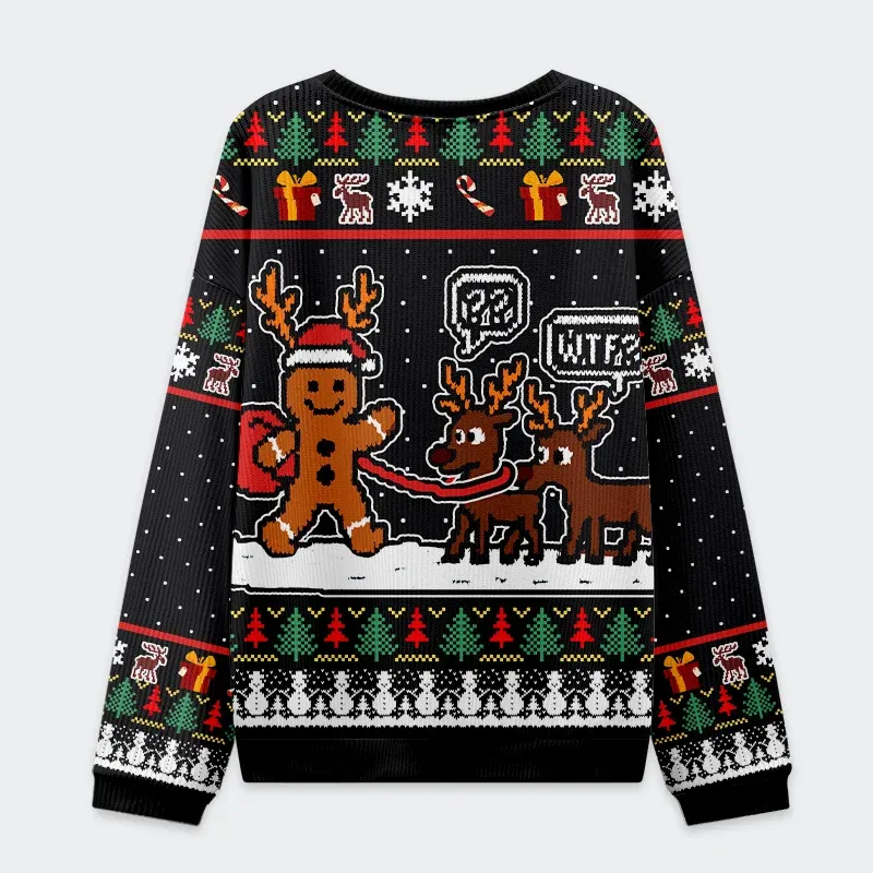 Tokyo-Tiger Confused Reindeer Christmas Ugly Sweatshirt