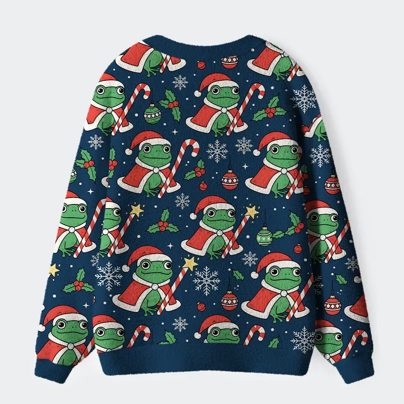 Tokyo-Tiger Christmas Frog Ugly Cardigan Sweater