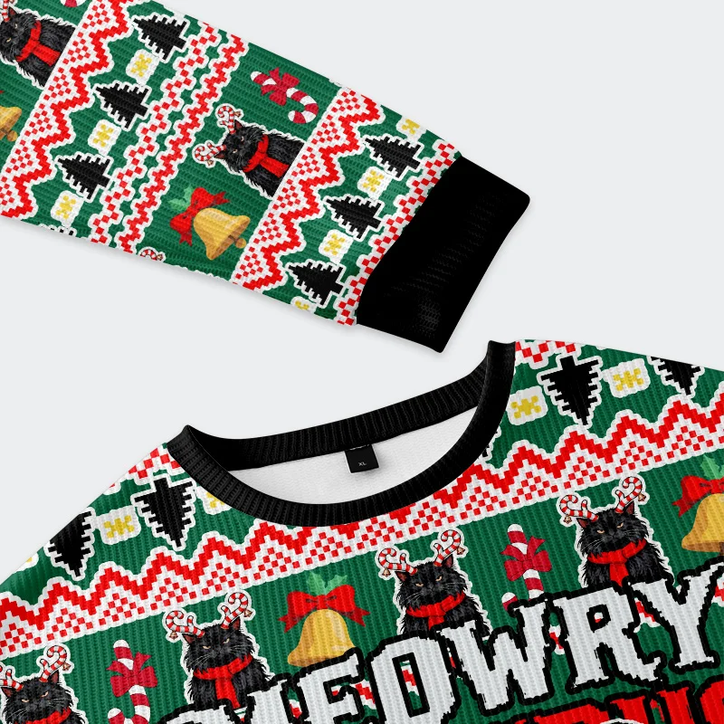 Tokyo-Tiger Krampus Black Cat Christmas Ugly Sweatshirt