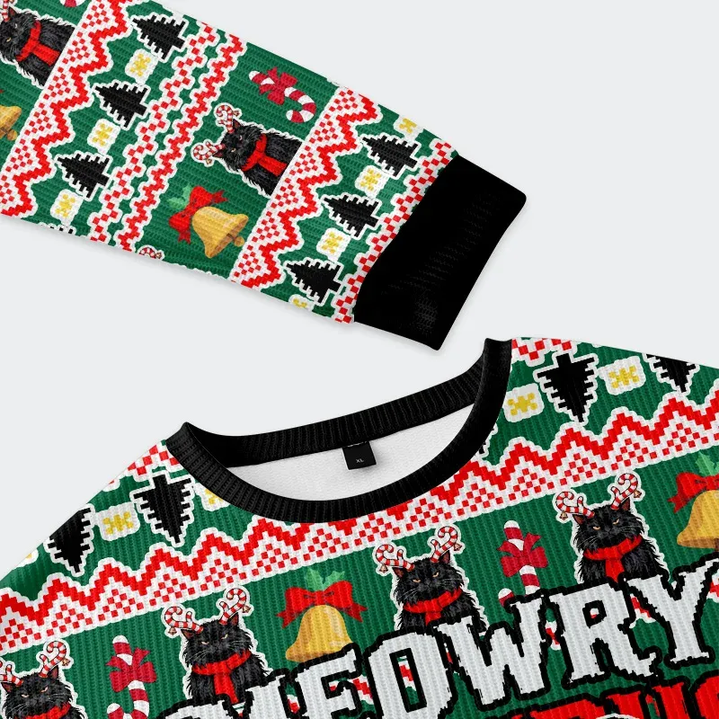 Tokyo-Tiger Krampus Black Cat Christmas Ugly Sweatshirt