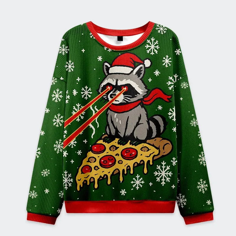Tokyo-Tiger Raccoon Monster Christmas Ugly Sweatshirt