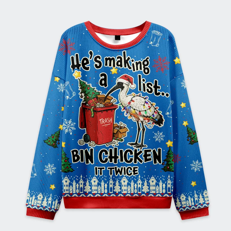 Tokyo-Tiger Bin Chicken It Twice Christmas Ugly Sweatshirt