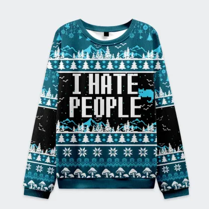 Tokyo-Tiger Cat Hate People Christmas Ugly Sweatshirt