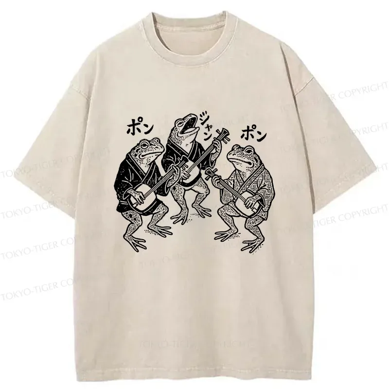 Tokyo-Tiger Frog Concert Washed T-Shirt