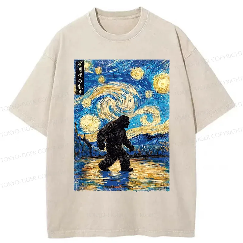 Tokyo-Tiger Bigfoot Under The Stars Washed T-Shirt