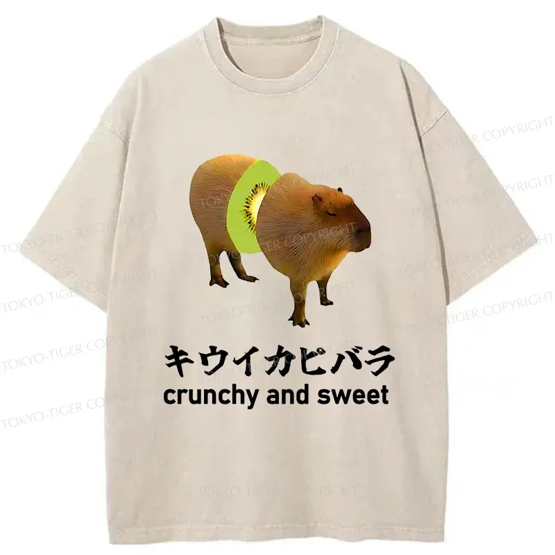 Tokyo-Tiger Kiwi Capybara Washed T-Shirt