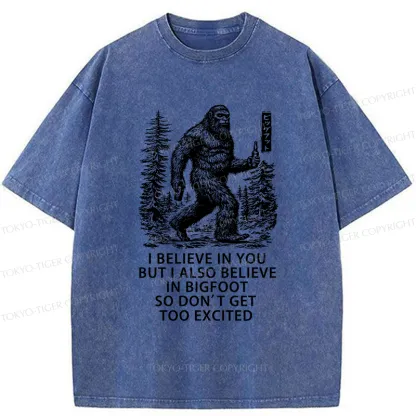 Tokyo-Tiger Bigfoot Walking In The Forest Washed T-Shirt