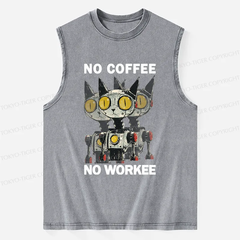 Tokyo-Tiger No Coffee No Workee Washed Tank