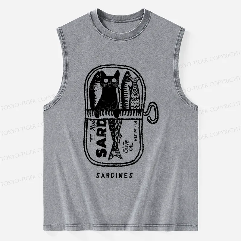 Tokyo-Tiger Cat Hiding In A Sardine Can Washed Tank