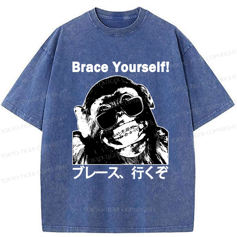 Tokyo-Tiger Brace Yourself Washed T-Shirt