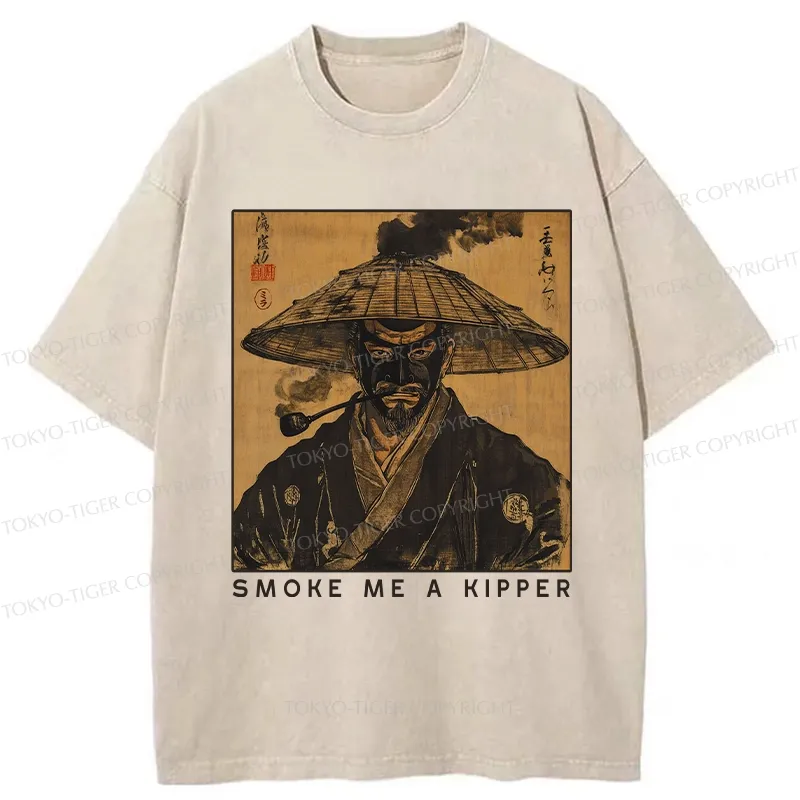Tokyo-Tiger Funny Smoke Me A Kipper Washed T-Shirt