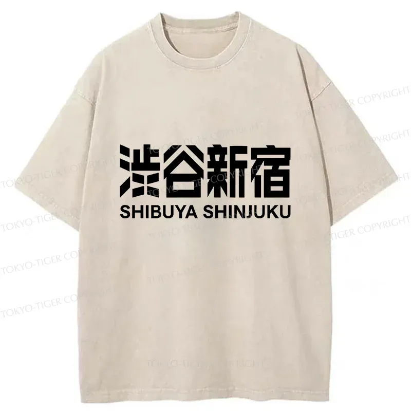 Tokyo-Tiger Shibuya Shinjuku Japan Washed T-Shirt