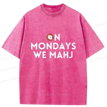 Tokyo-Tiger Fun Mahjong Washed T-Shirt