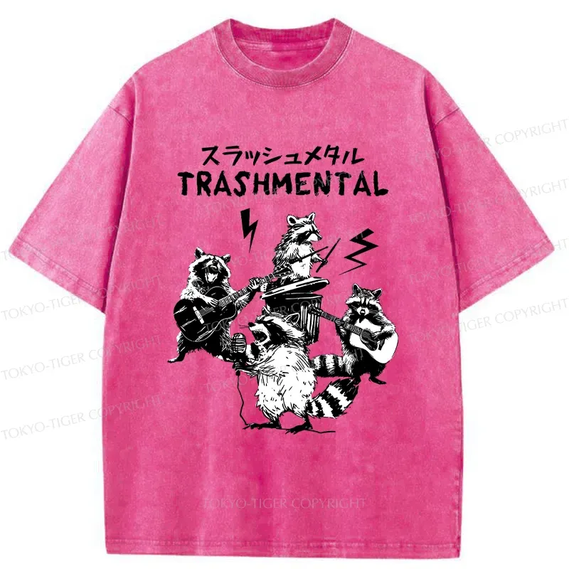 Tokyo-Tiger Trash Metal Band Washed T-Shirt