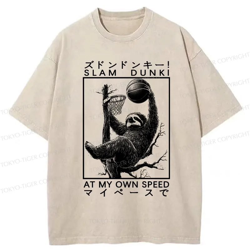 Tokyo-Tiger Slam Dunk At My Own Pace Washed T-Shirt