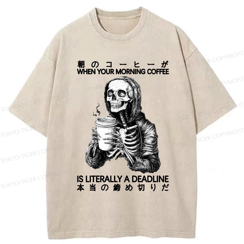 Tokyo-Tiger Workers Rely On Coffee To Survive Washed T-Shirt