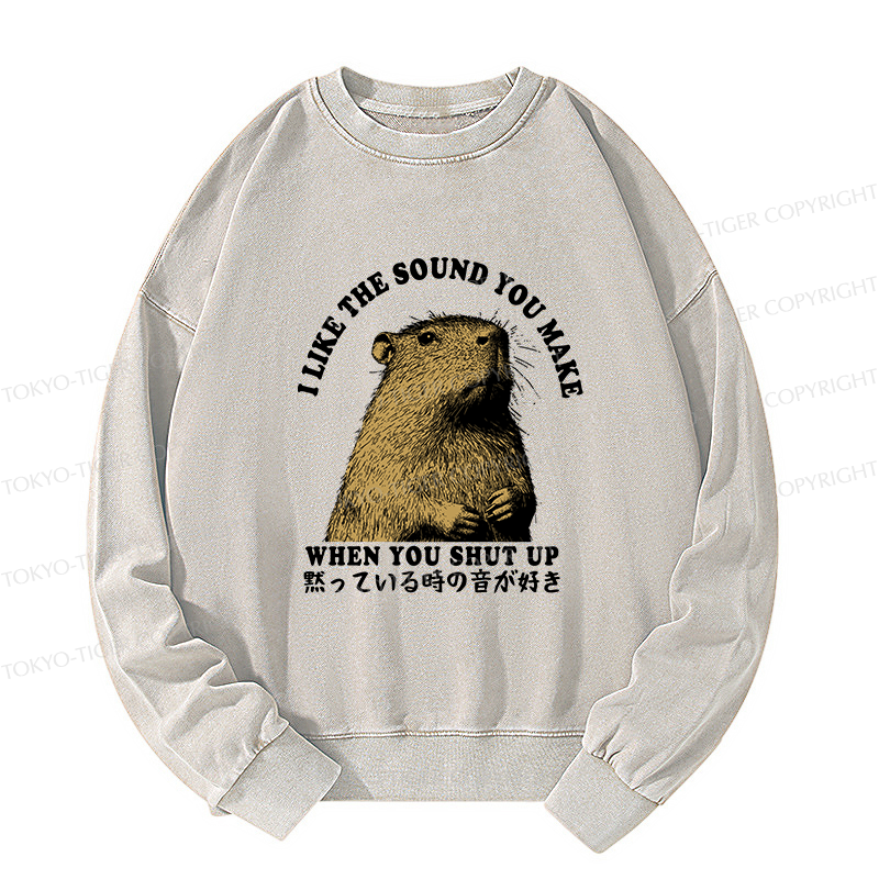 Tokyo-Tiger I Like The Sound Of Silence Washed Sweatshirt