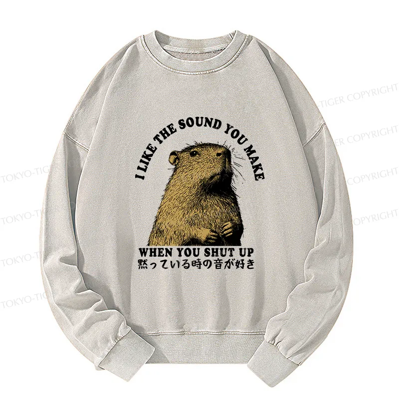 Tokyo-Tiger I Like The Sound Of Silence Washed Sweatshirt