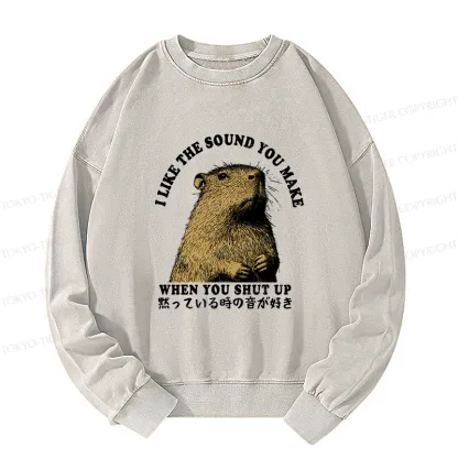 Tokyo-Tiger I Like The Sound Of Silence Washed Sweatshirt