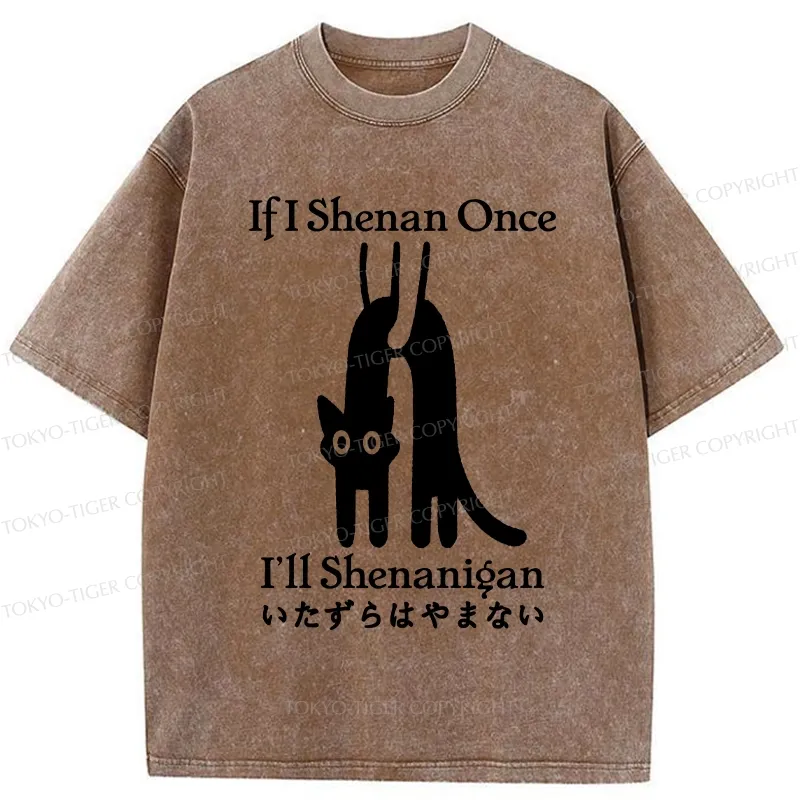 Tokyo-Tiger If I Shenan Once I'll Shenanigan Washed T-Shirt