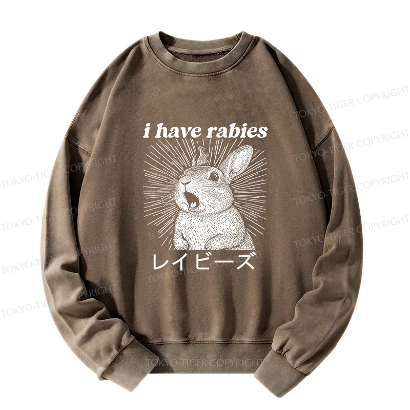 Tokyo-Tiger Funny Rabbit Washed Sweatshirt