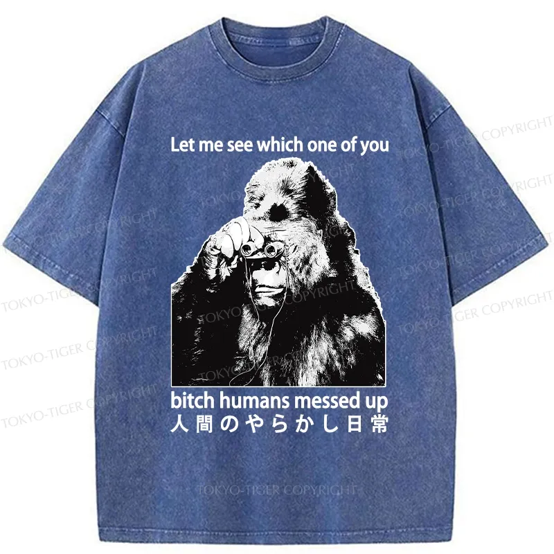 Tokyo-Tiger Human Mistakes In Daily Life Washed T-Shirt