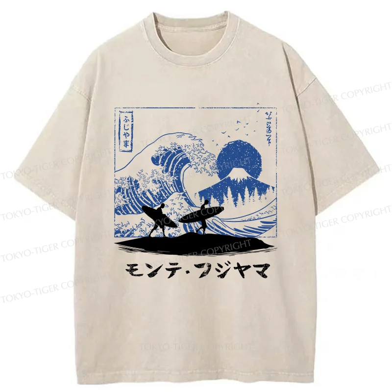 Tokyo-Tiger Japanese Surfing Washed T-Shirt