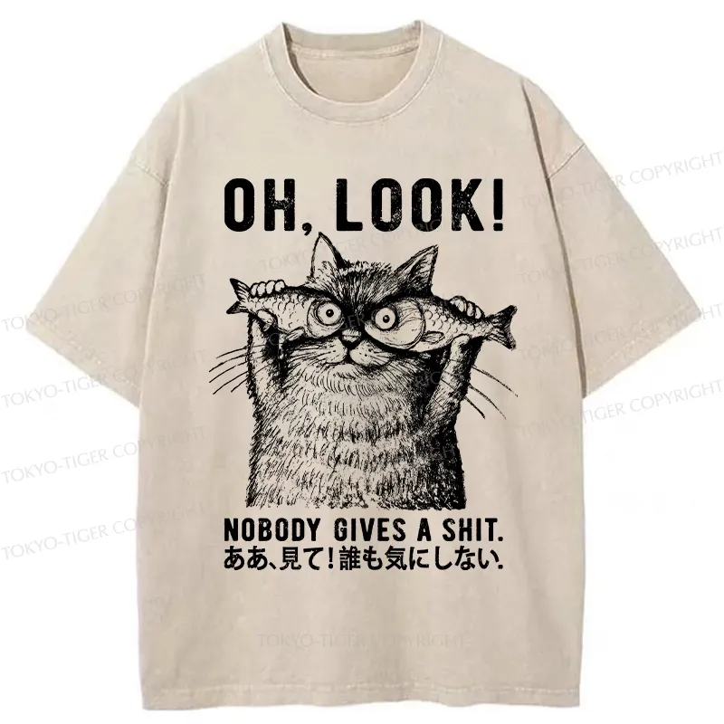 Tokyo-Tiger Oh Look No One Cares Washed T-Shirt