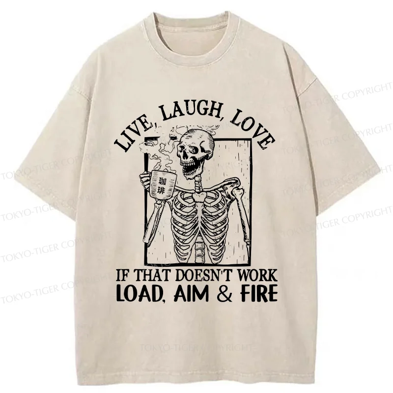 Tokyo-Tiger Grumpy Skeleton Washed T-Shirt
